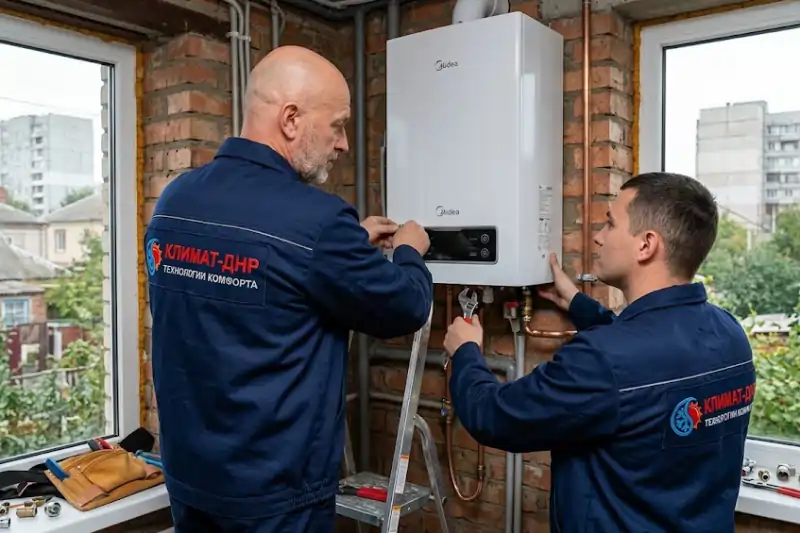 Установка котла отопления