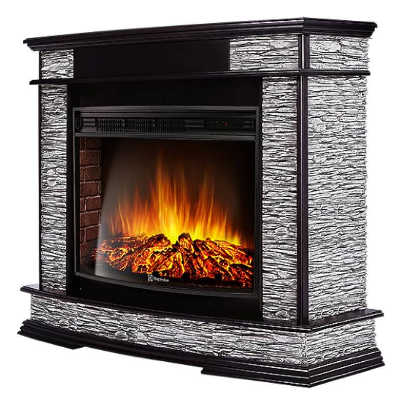 Каминокомплект Firelight Scala 25 с очагом Electrolux EFP/P-2520LS сланец скалистый серый/шпон венге в ДНР