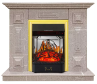 Каминокомплект Хорошие Камины Юпитер с очагом Royal Flame Majestic FX M Brass мрамор в ДНР