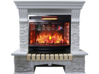 Каминокомплект Interflame Экстер сланец белый с очагом Panoramic 06 25 LED FX QZ в ДНР