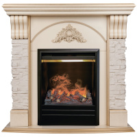 Электрокамин RealFlame Athena WT белый дуб с золотой патиной с очагом 3D Olympic Электрокамин RealFlame Athena WT белый дуб с золотой патиной с очагом 3D Olympic