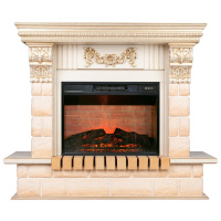 Электрокамин RealFlame Gracia 24/25,5 WT белый дуб с золотой патиной с очагом Irvine 24 Электрокамин RealFlame Gracia 24/25,5 WT белый дуб с золотой патиной с очагом Irvine 24