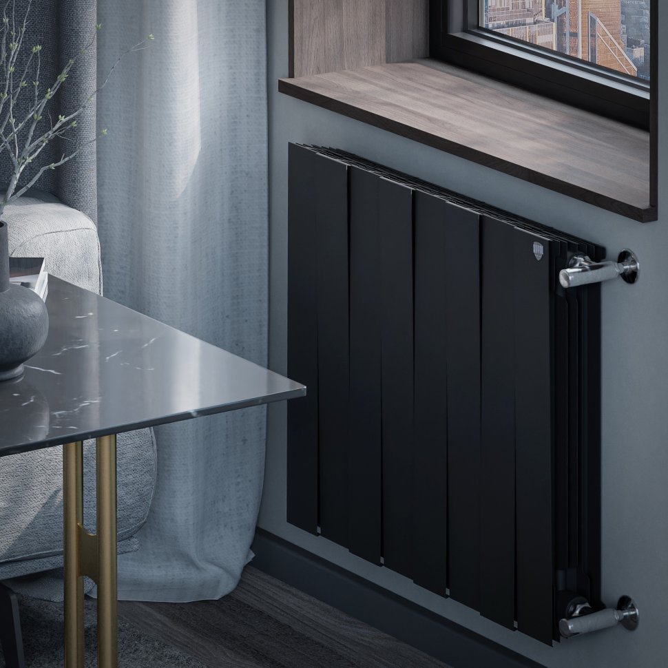 Биметаллический радиатор отопления Royal Thermo PianoForte 500 черный 8 секций в ДНР