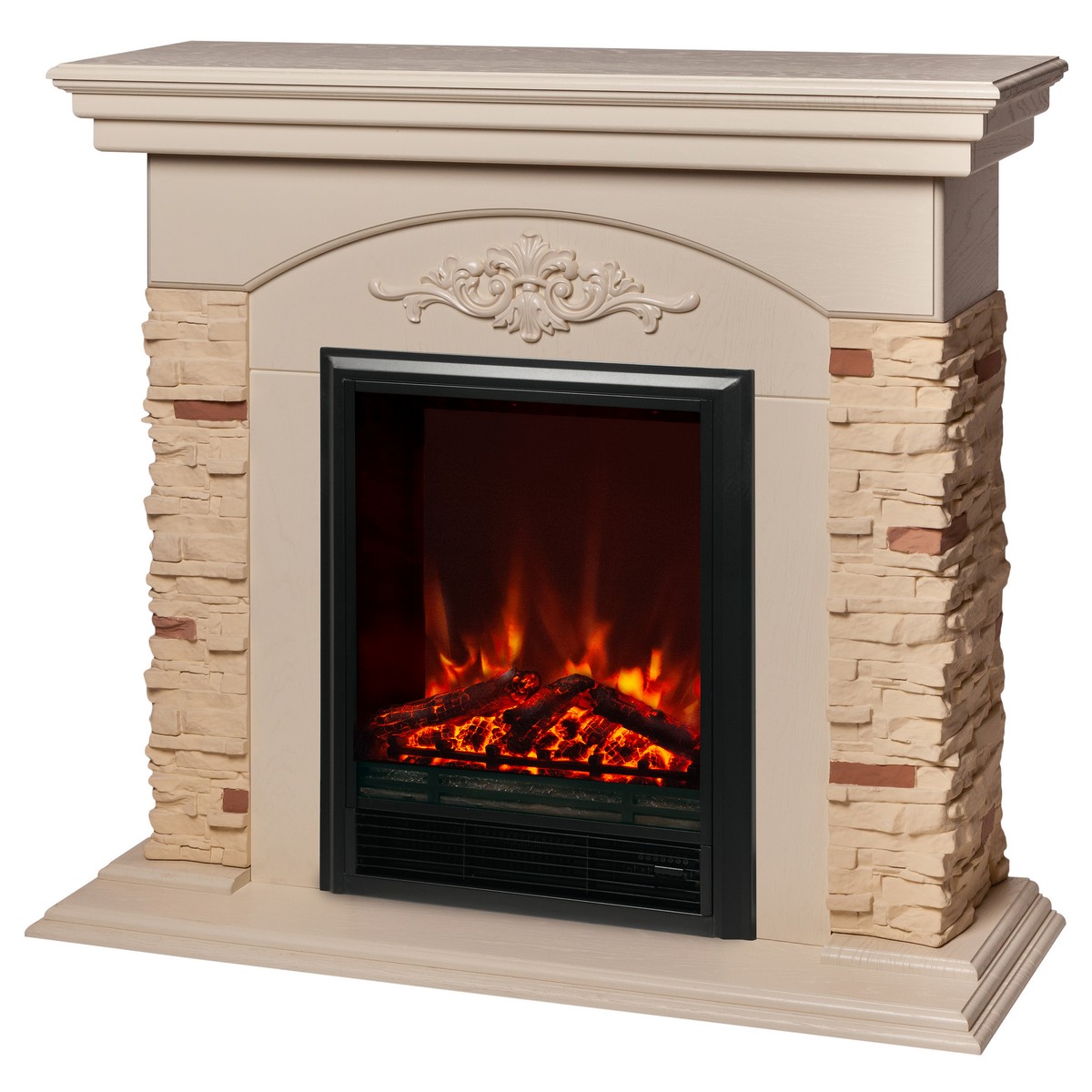 Электрокамин RealFlame Neapolis WT айвори с очагом Eugene Электрокамин RealFlame Neapolis WT айвори с очагом Eugene