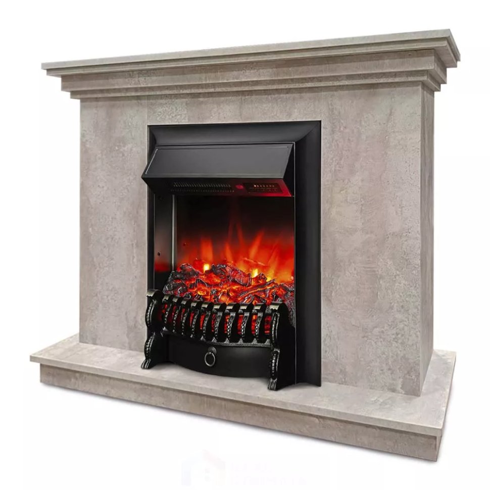 Каминокомплект Хорошие Камины Марс с очагом RealFlame Fobos Lux BL S цемент в ДНР