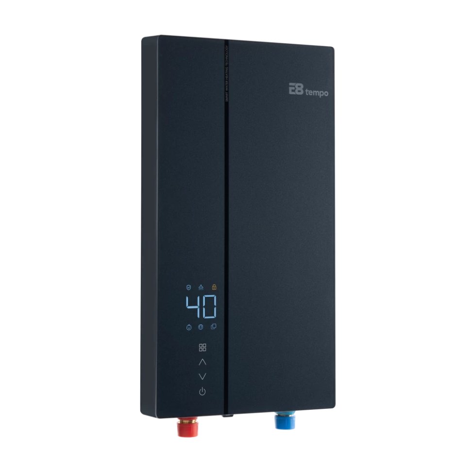 Проточный электрический водонагреватель E8 tempo RW90 синяя стеклянная панель в ДНР