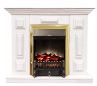 Каминокомплект Хорошие Камины Юпитер с очагом RealFlame Fobos Lux BR S белое дерево в ДНР