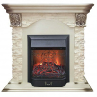 Каминокомплект RealFlame Dublin LUX STD/EUG WT с очагом Majestic s Lux Black/Brass в ДНР
