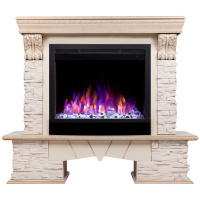 Электрокамин RealFlame Rockland Lux WT белый дуб с золотой патиной с очагом Saphir 25,5 Электрокамин RealFlame Rockland Lux WT белый дуб с золотой патиной с очагом Saphir 25,5