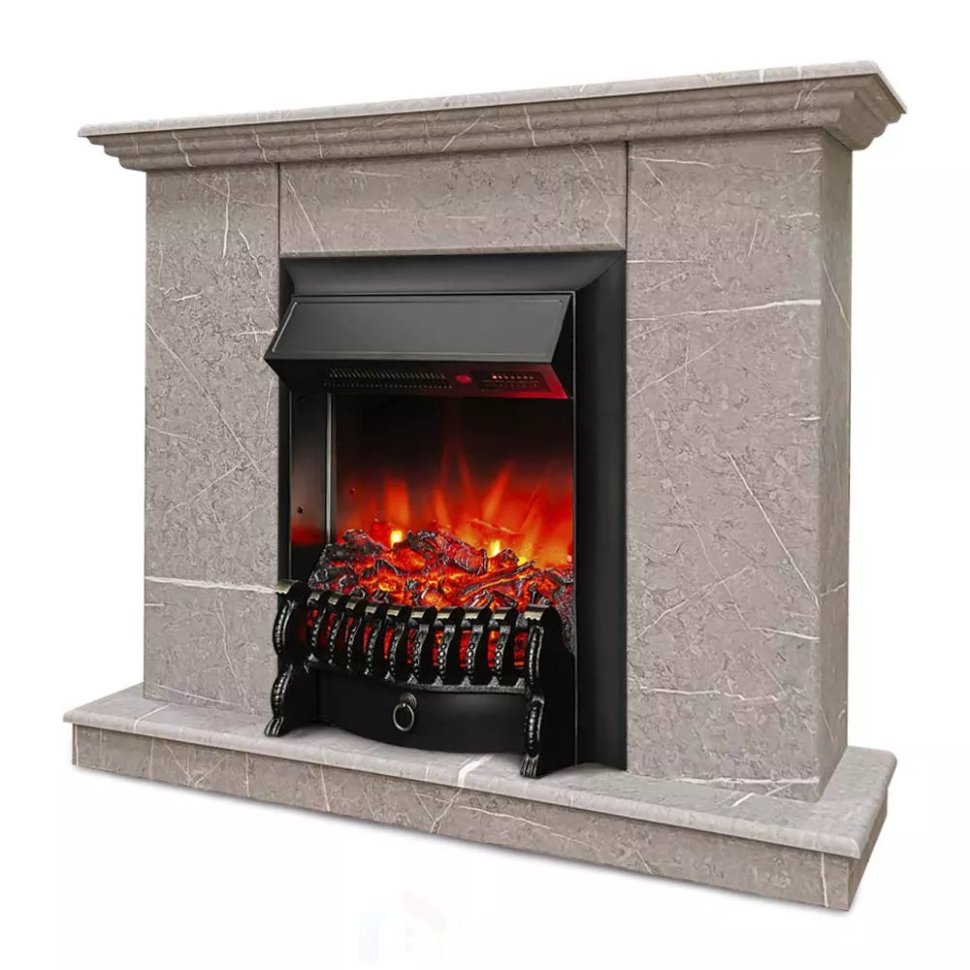 Каминокомплект Хорошие Камины Марс с очагом RealFlame Fobos Lux BL S мрамор в ДНР