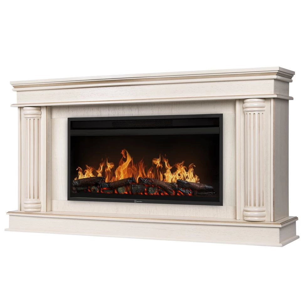 Каминокомплект Firelight Olympia 42/40/36 + очаг Electrolux EFP/P-4220LS слоновая кость с золотой патиной в ДНР