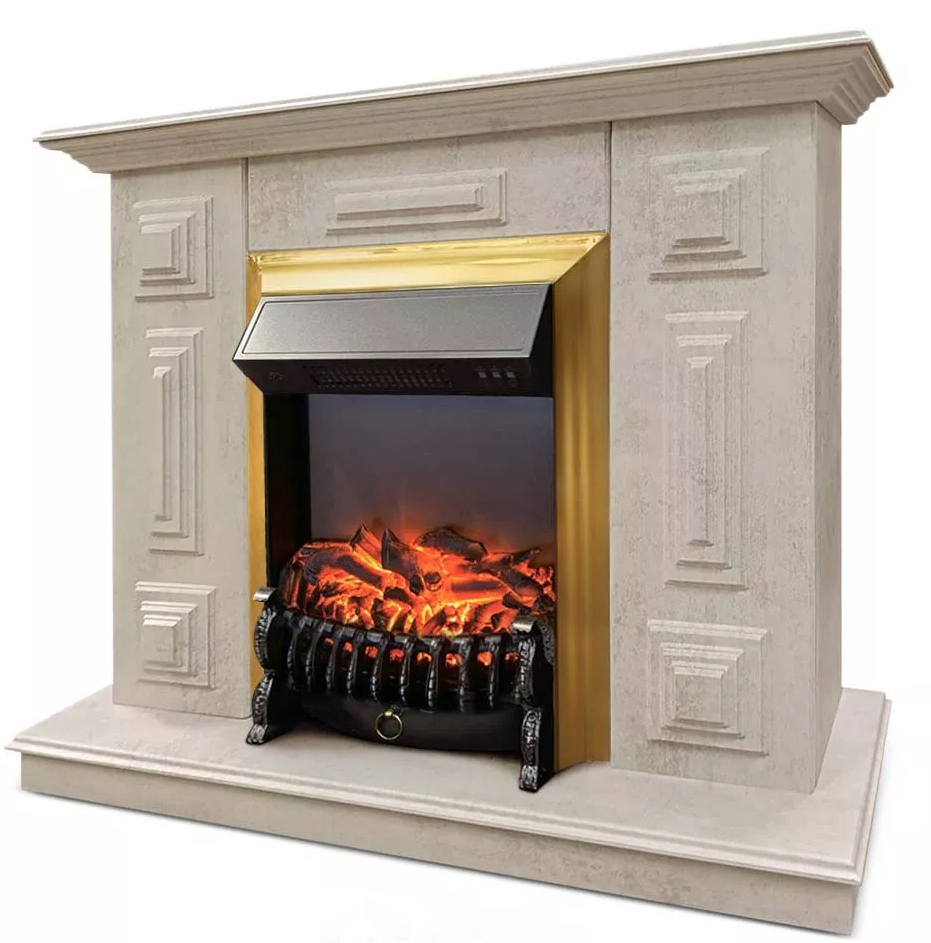 Каминокомплект Хорошие Камины Юпитер с очагом RealFlame Fobos Lux BR S цемент в ДНР