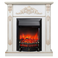 Электрокамин RealFlame Anita WT дуб белый с золотой патиной с очагом Fobos Lux Black Электрокамин RealFlame Anita WT дуб белый с золотой патиной с очагом Fobos Lux Black