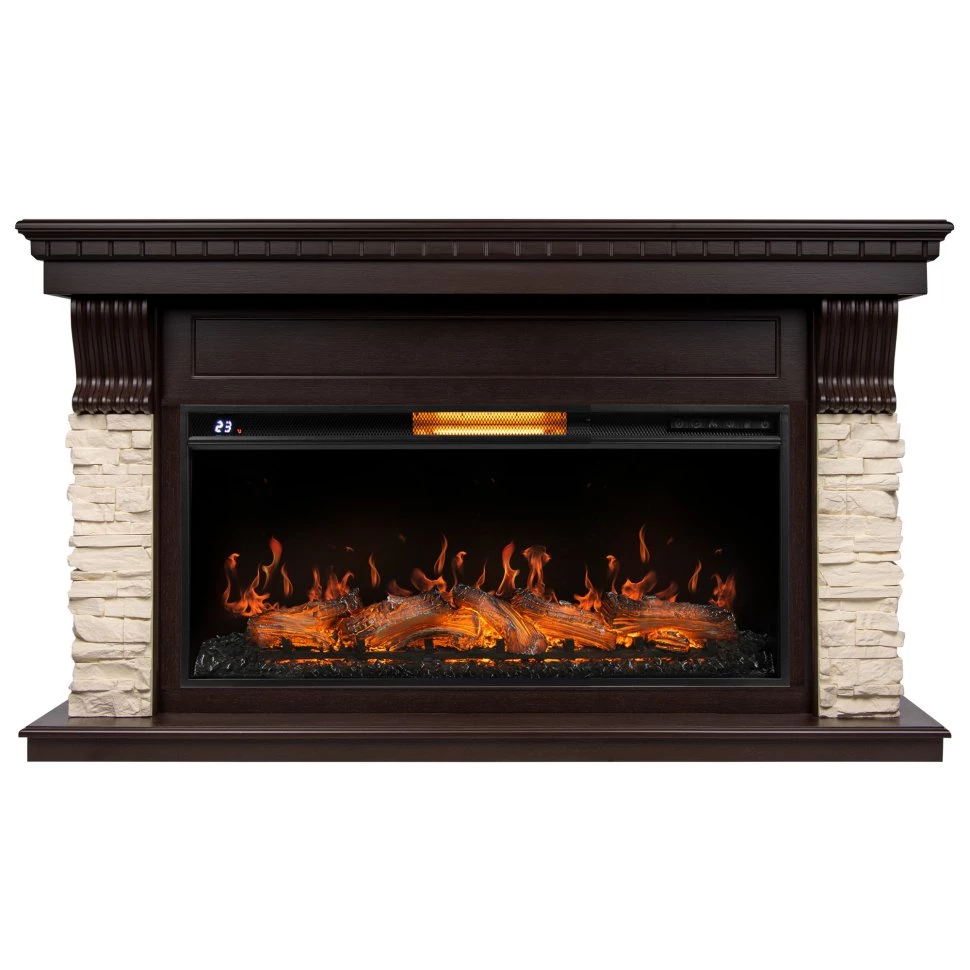 Каминокомплект Royal Thermo Aurora RTFP/P-AR40LS + портал Firelight Michigan 40 камень мол шпон т.дуб в ДНР
