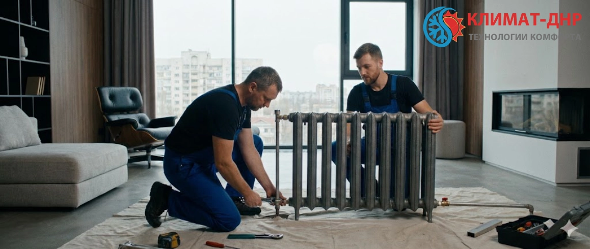 Установка радиатора отопления