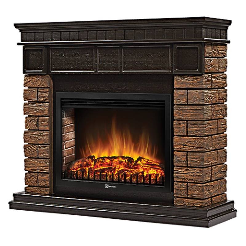 Каминокомплект Firelight Bricks Wood 30 с очагом Electrolux EFP/P-3020LS камень темный/шпон венге в ДНР