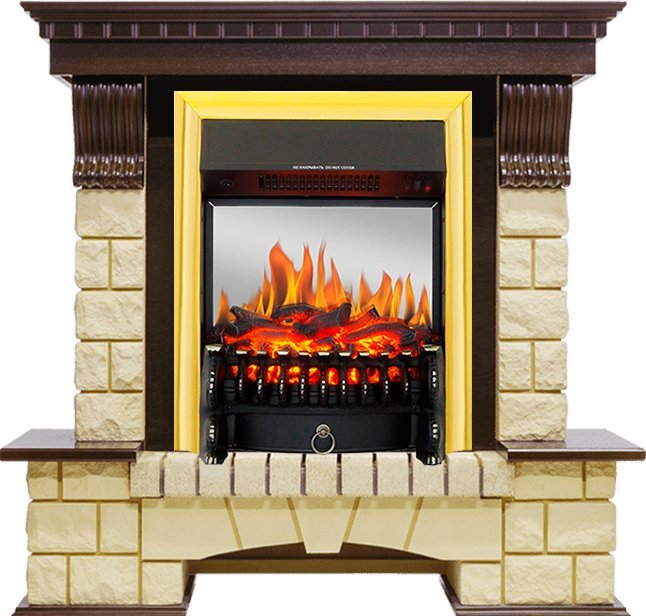 Каминокомплект Royal Flame Pierre Luxe шампань с очагом Fobos FX M Brass в ДНР