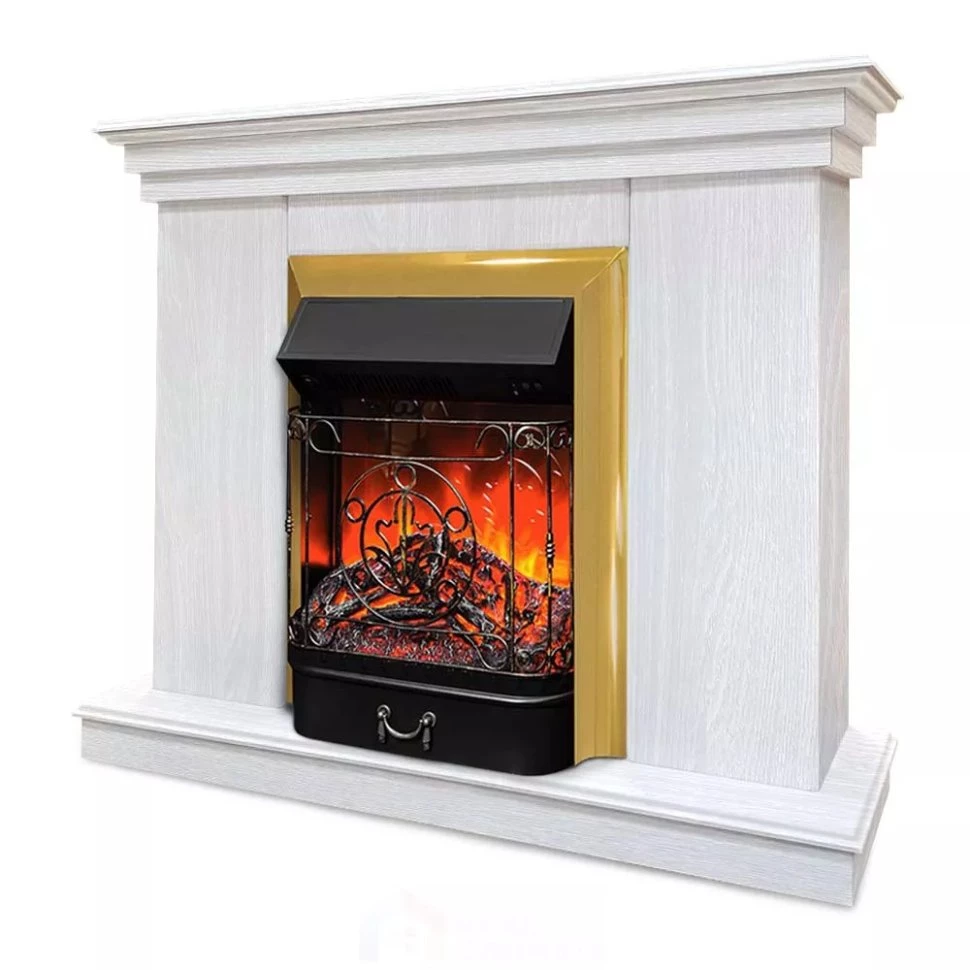 Каминокомплект Хорошие Камины Марс с очагом RealFlame Majestic Lux BR S белое дерево в ДНР