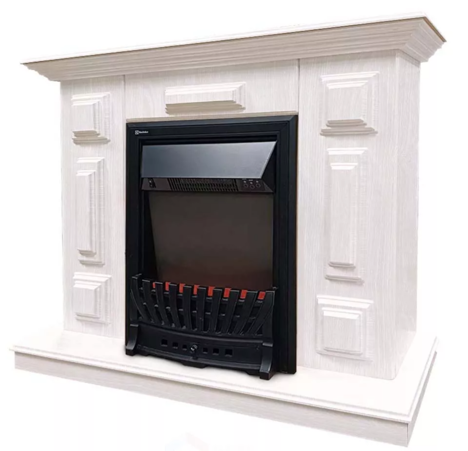 Каминокомплект Хорошие Камины Юпитер с очагом Electrolux Classic EFP/P-1020LS белое дерево в ДНР