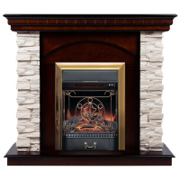 Электрокамин RealFlame Elford AO античный дуб с очагом Majestic Lux Brass Электрокамин RealFlame Elford AO античный дуб с очагом Majestic Lux Brass