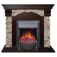 Каминокомплект RealFlame Dublin ROCKSTD/EUG AO очагом Fobos s Lux Black/Brass в ДНР