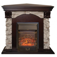 Каминокомплект RealFlame Dublin ROCK Corner STD/EUG AO с очагом Majestic s Lux Black/Brass в ДНР