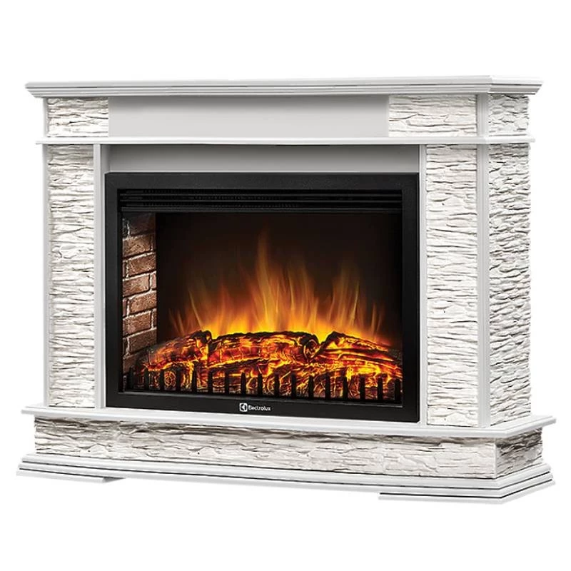 Каминокомплект Firelight Scala 30 с очагом Electrolux EFP/P-3020LS сланец скалистый белый/шпон белый дуб в ДНР