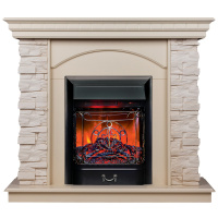 Электрокамин RealFlame Elford WT белый дуб с очагом Majestic Lux Black RC Электрокамин RealFlame Elford WT белый дуб с очагом Majestic Lux Black RC