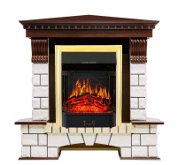 Каминокомплект Royal Flame Pierre Luxe угловой с очагом Majestic FX Brass в ДНР