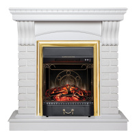 Электрокамин RealFlame Jazz WT белый с очагом Majestic Lux Brass Электрокамин RealFlame Jazz WT белый с очагом Majestic Lux Brass