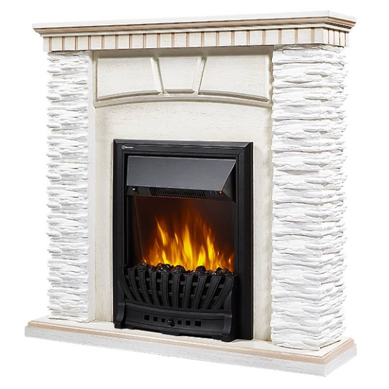Каминокомплект Firelight Porto Classic с очагом Electrolux EFP/P-1020LS камень белый/шпон беленый дуб в ДНР