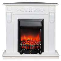 Электрокамин RealFlame Dominica Corner DN белый матовый с очагом Fobos Lux Black Электрокамин RealFlame Dominica Corner DN белый матовый с очагом Fobos Lux Black