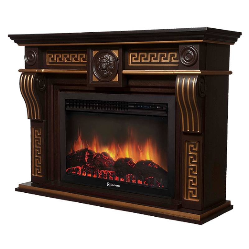 Каминокомплект Firelight Vittoriano 30 с очагом Electrolux EFP/P-3020LS темный дуб с золотой патиной в ДНР