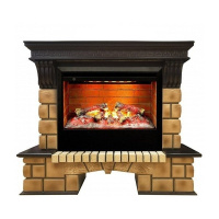 Каминокомплект RealFlame Stone Brick 26 AO с очагом 3D Helios 26 в ДНР