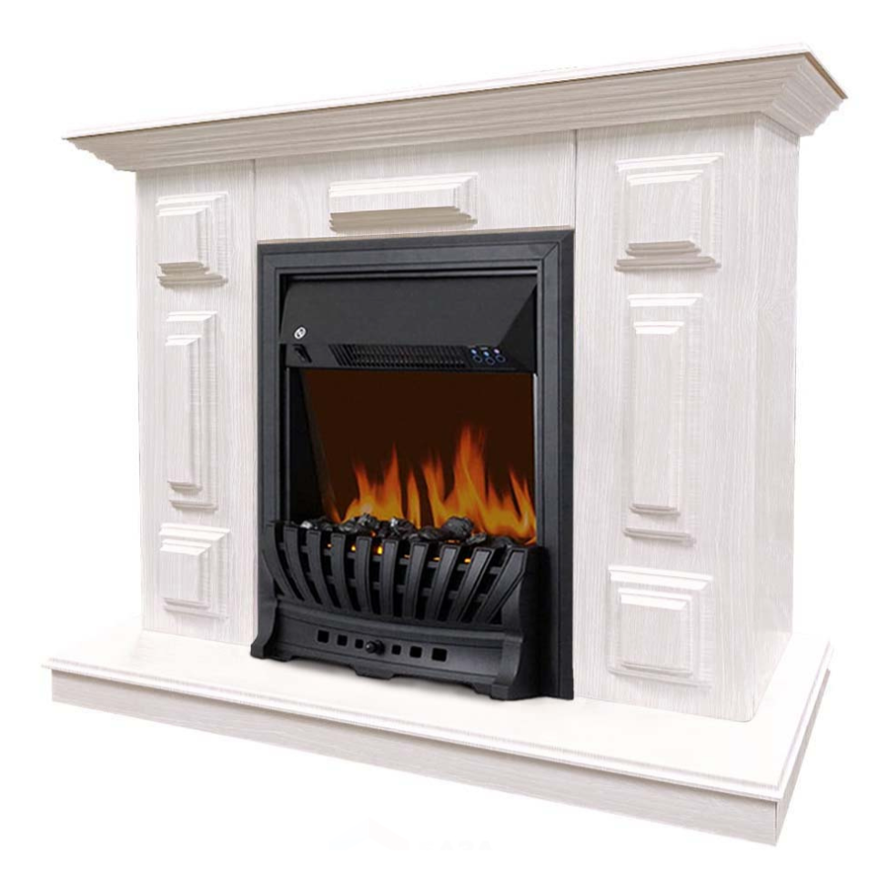 Каминокомплект Хорошие Камины Юпитер с очагом Royal Flame Aspen Black белое дерево в ДНР