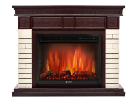 Каминокомплект Firelight Bricks 25U (угловой) с очагом Electrolux EFP/P-2520LS камень бежевый/шпон темный дуб в ДНР