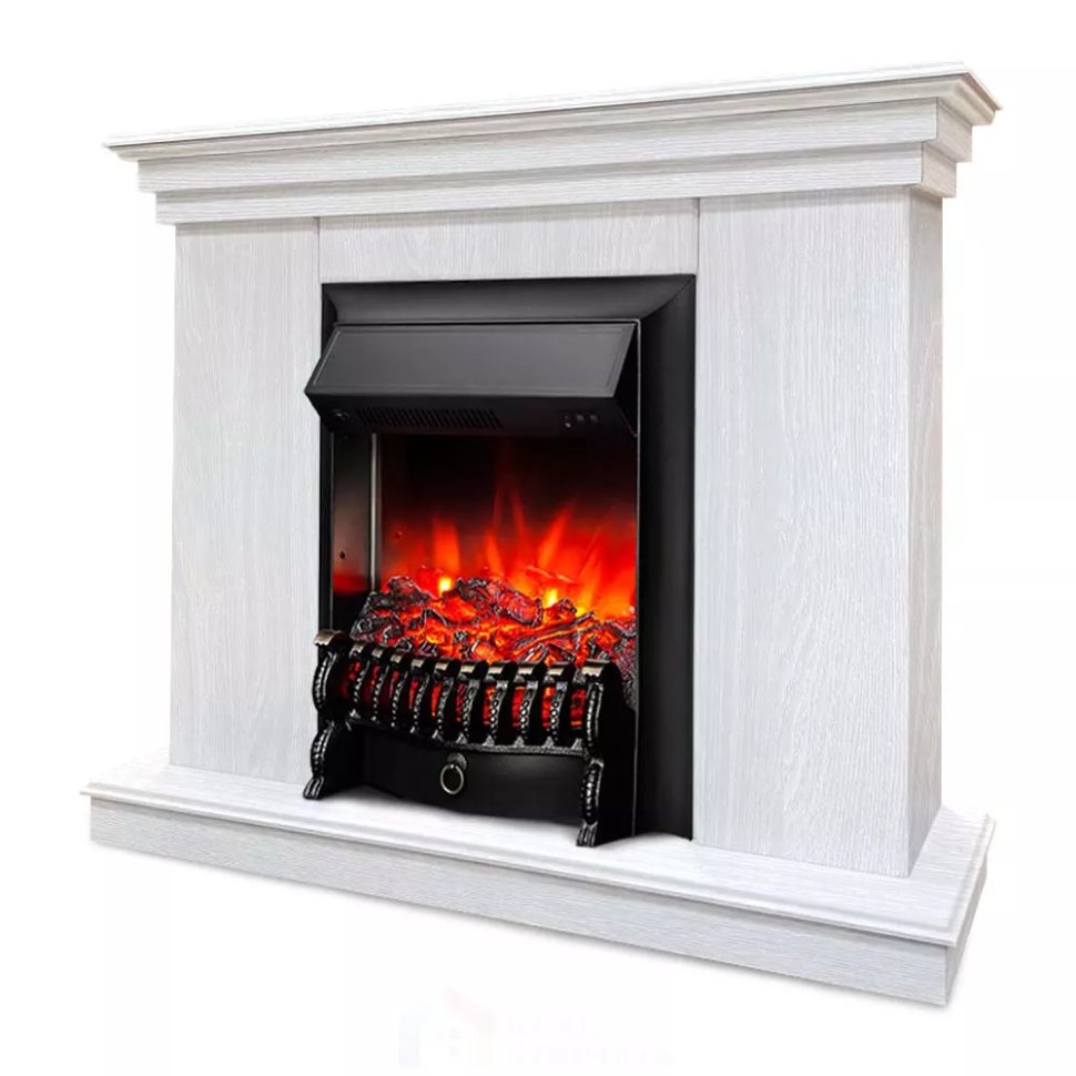 Каминокомплект Хорошие Камины Марс с очагом RealFlame Fobos Lux Black белое дерево в ДНР