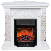 Электрокамин RealFlame Athena Corner GR белый с очагом Majestic Lux Black Электрокамин RealFlame Athena Corner GR белый с очагом Majestic Lux Black