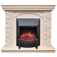 Каминокомплект RealFlame Elford STD/EUG/25'5/HL WT с очагом Fobos s Lux Black/Brass в ДНР