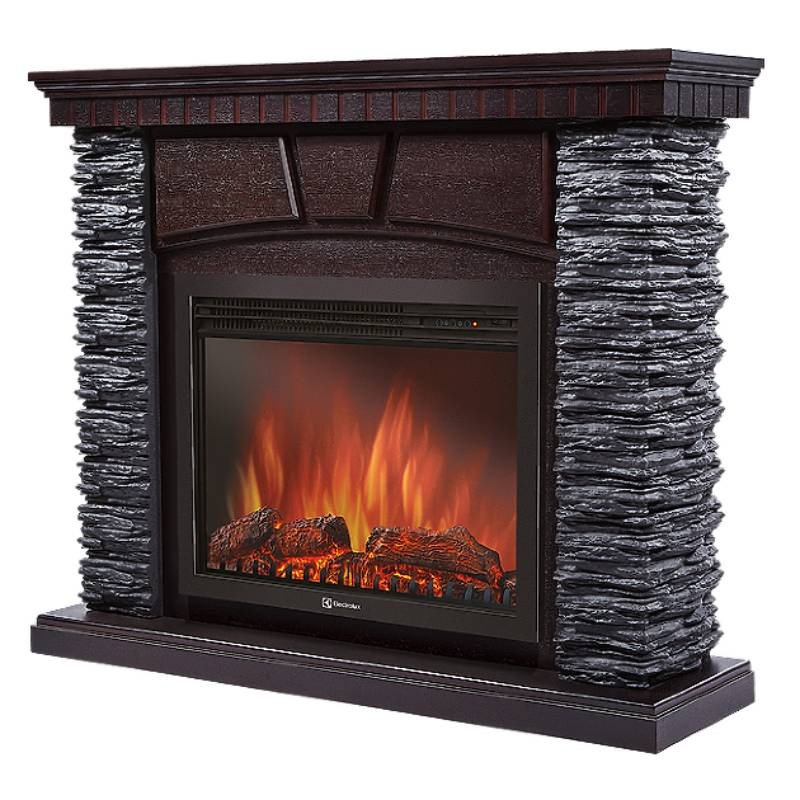 Каминокомплект Firelight Porto 30 с очагом Electrolux EFP/P-3020LS камень черный/шпон венге в ДНР