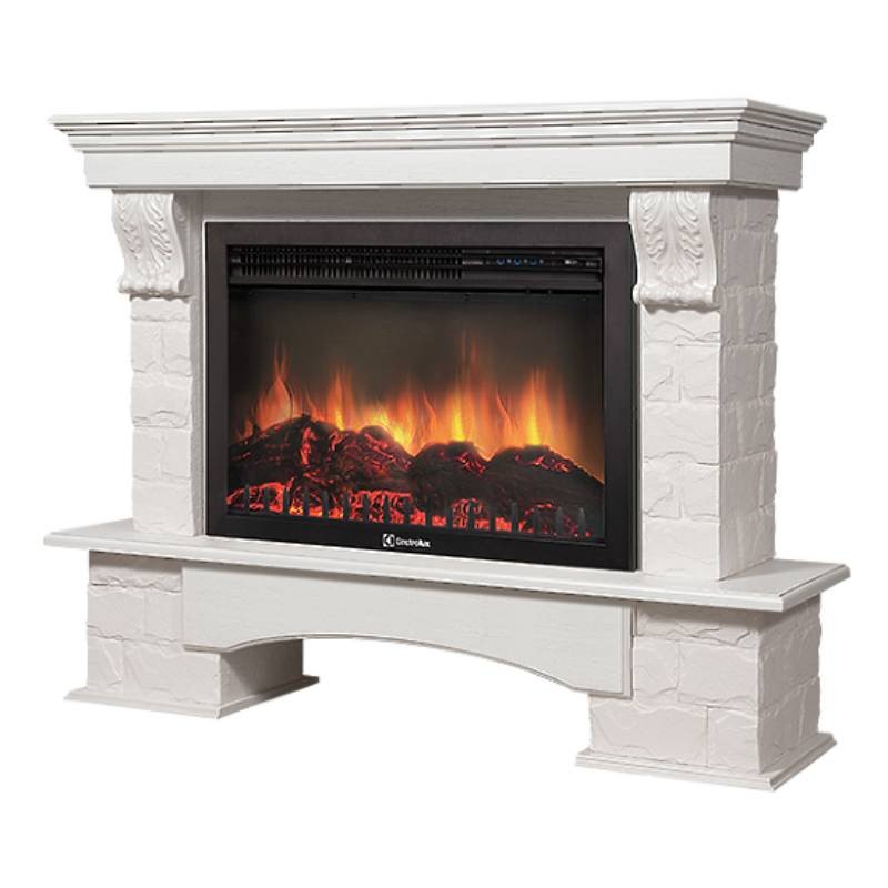 Каминокомплект Firelight Forte 30S с очагом Electrolux EFP/P-3020LS камень белый/шпон беленый дуб в ДНР