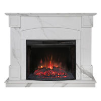 Электрокамин RealFlame Carolina 24/25,5 WT цвет мрамор белый с очагом Evrika 25,5 LED Электрокамин RealFlame Carolina 24/25,5 WT цвет мрамор белый с очагом Evrika 25,5 LED