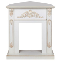 Портал каминный из МДФ угловой RealFlame Anita WT Corner дуб белый с золотой патиной под очаги (Majestic, Fobos, Eugene, 3D Olympic) Портал каминный из МДФ угловой RealFlame Anita WT Corner дуб белый с золотой патиной под очаги (Majestic, Fobos, Eugene, 3D Olympic)
