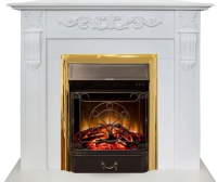 Каминокомплект RealFlame Dominica STD/EUG WT с очагом Majestic Lux Brass S в ДНР