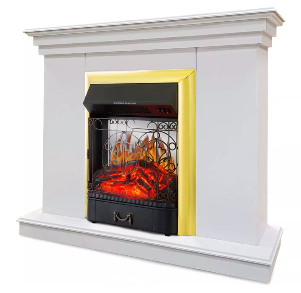 Каминокомплект Хорошие Камины Марс с очагом Royal Flame Majestic FX M Brass белый в ДНР
