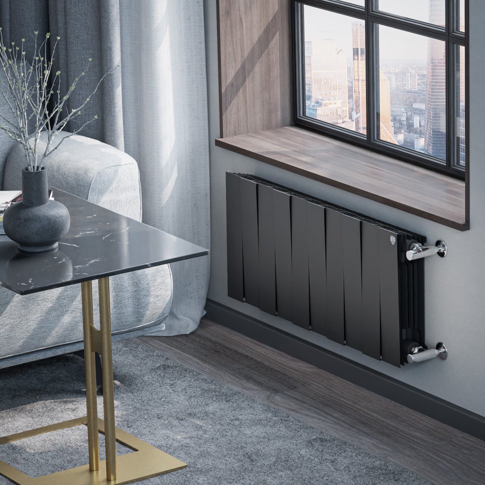 Биметаллический радиатор отопления Royal Thermo PianoForte 300 черный 10 секций в ДНР