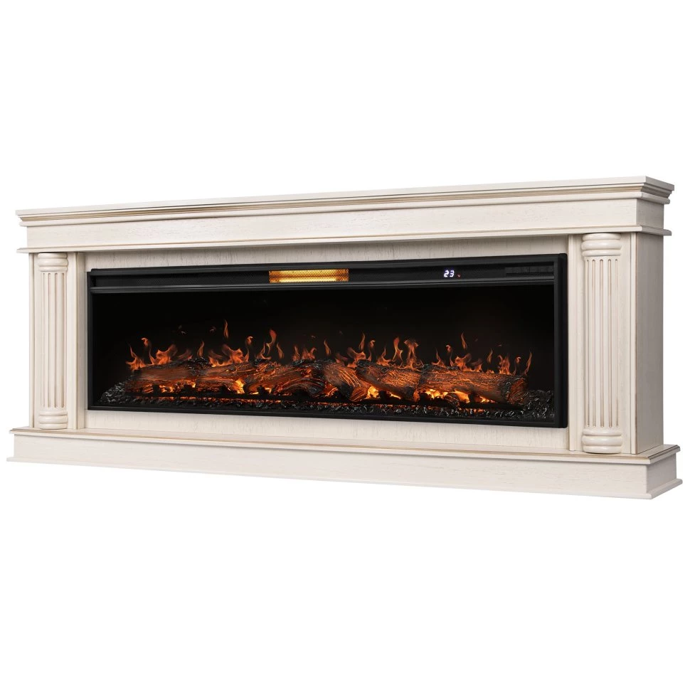 Каминокомплект Royal Thermo Aurora RTFP/P-AR60LS + портал Firelight Olympia 60 слоновая кость с патиной в ДНР