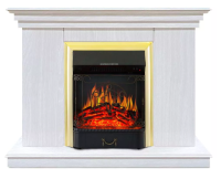 Каминокомплект Хорошие Камины Марс с очагом Royal Flame Majestic FX Brass белое дерево в ДНР