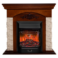 Электрокамин RealFlame Neapolis NT орех с очагом Majestic Lux Black Электрокамин RealFlame Neapolis NT орех с очагом Majestic Lux Black