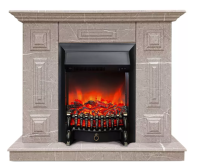 Каминокомплект Хорошие Камины Юпитер с очагом RealFlame Fobos Lux Black мрамор в ДНР